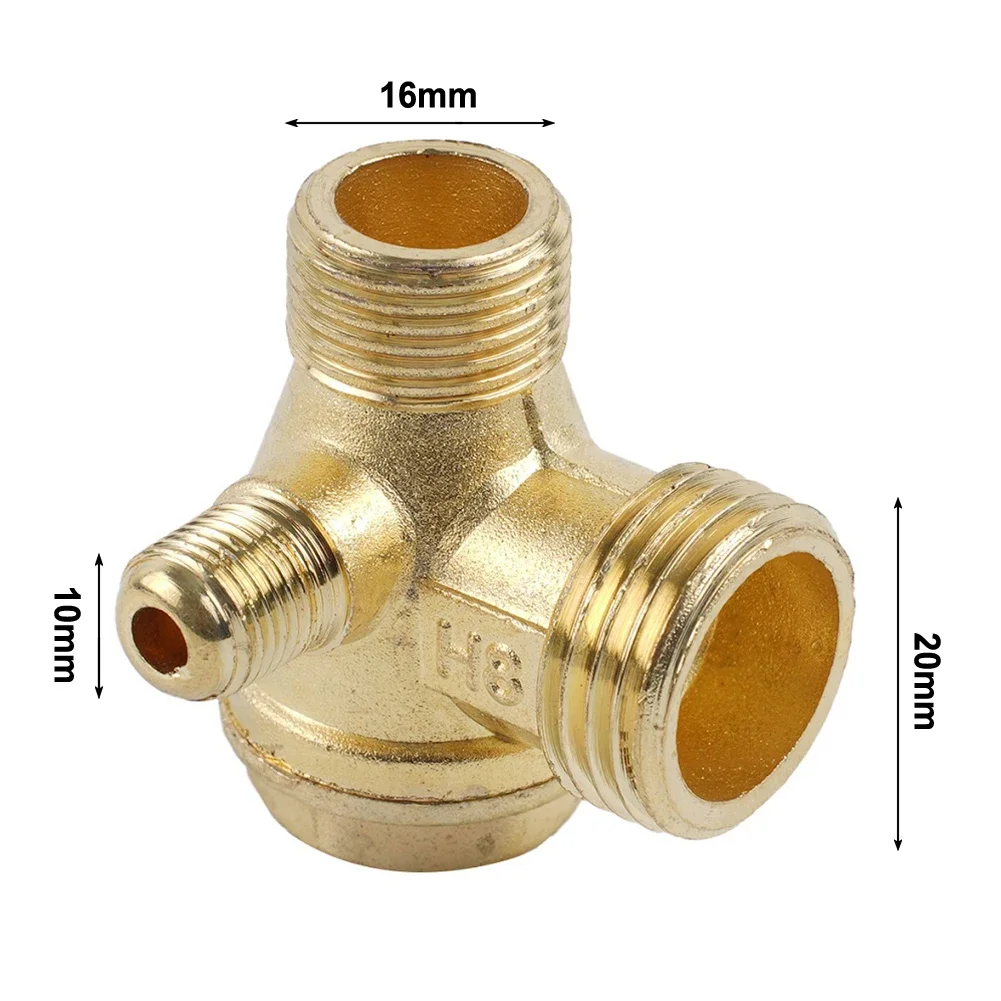 2 Stuks Set Luchtcompressor 3-Port Zinklegering Terugslagklep & 400Mm Uitlaatbuis Voor Luchtcompressor Vervanging Accessoires