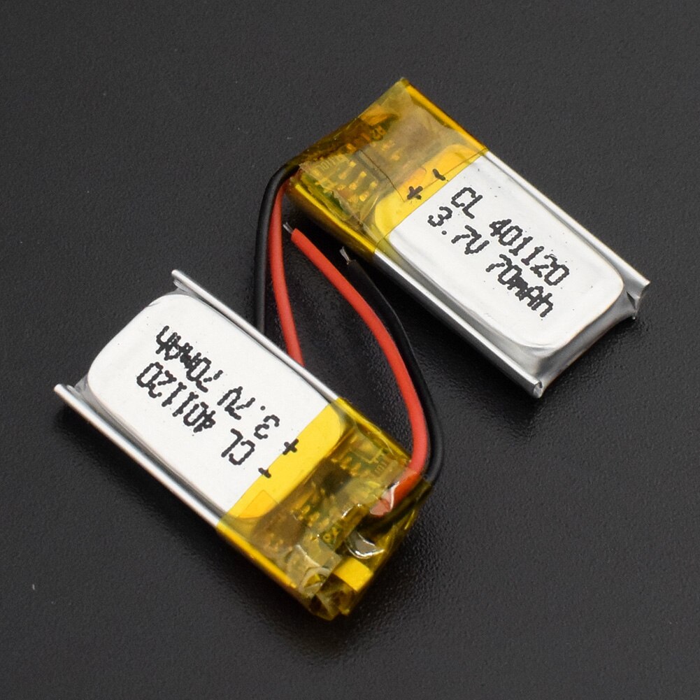 1/2/4 Pieces 401120 Li-ion Polymer Battery 3.7v 70mah Rechargeable Batteries CE FCC ROHS Certification Safe Power Supply: 2 pieces