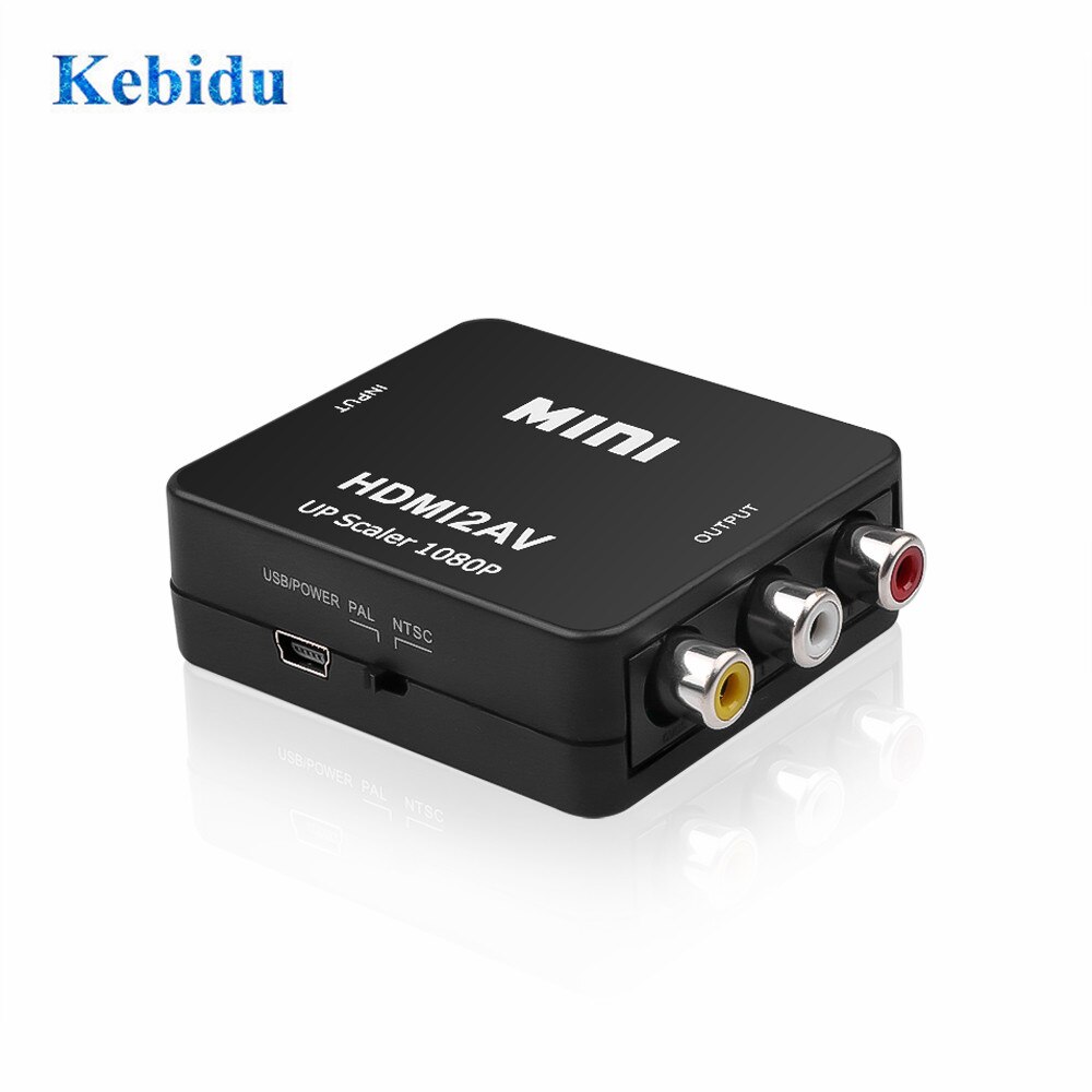 Mini Hd Video Converter Box Rca Av Cvsb L R Video 1080P Av Ondersteuning Ntsc Pal Uitgang Hdmi-compatibel Av Scaler Schakelaar Adapter