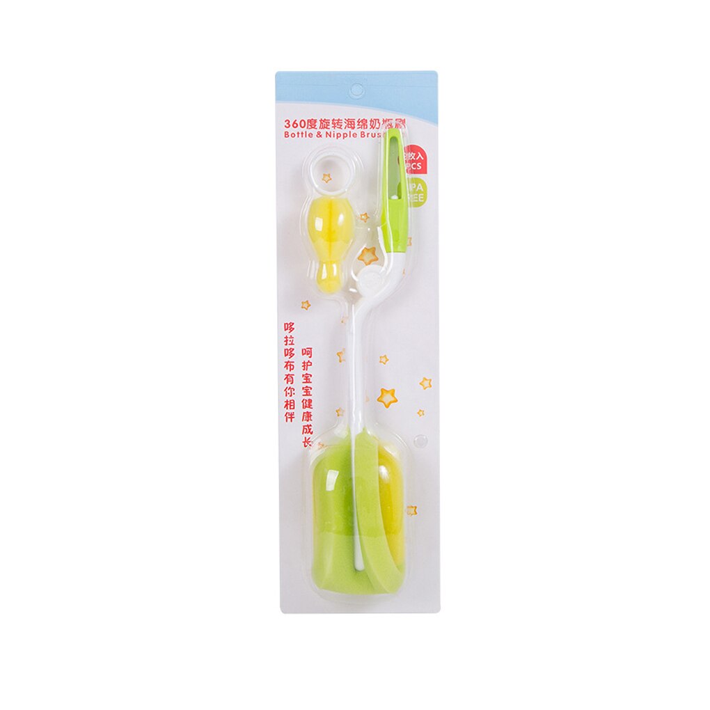 Baby Bottle Brush Nipple Brush Milk Feeding Bottle Brushes Teat cleaning Brush Bottle Sponge rotating washing Nipple Clip Glass