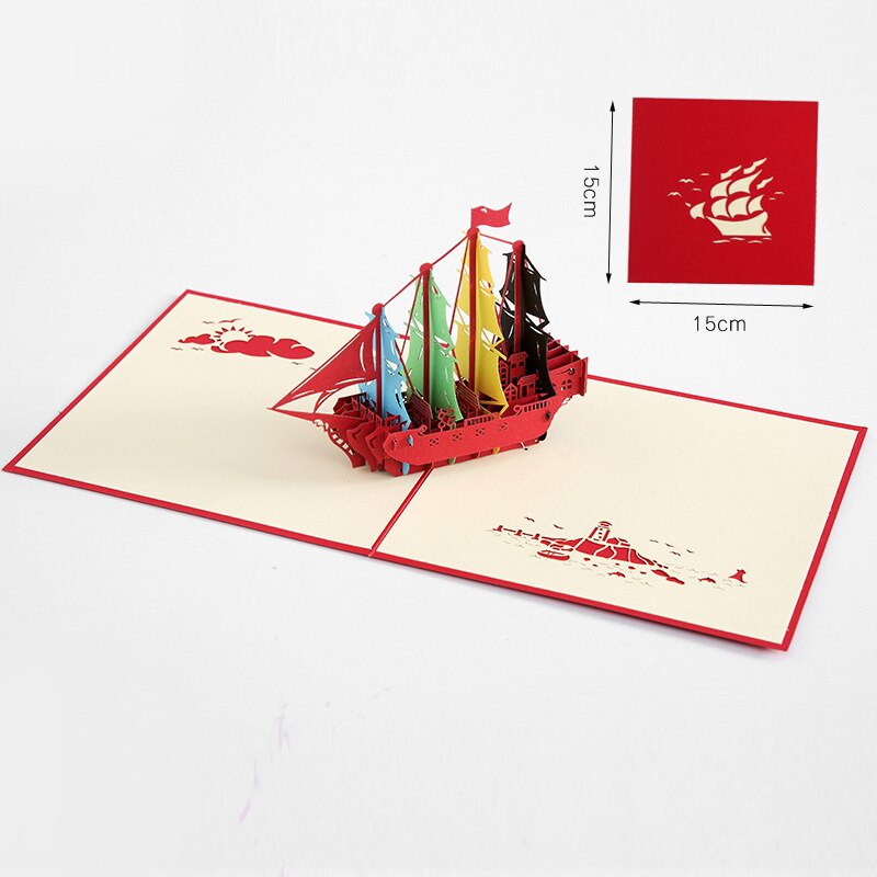 Cartes Pop-Up en 3D, d'anniversaire, fleurs, carte postale, érable, cerisier, cartes d'invitation de mariage, cartes de vœux: 04