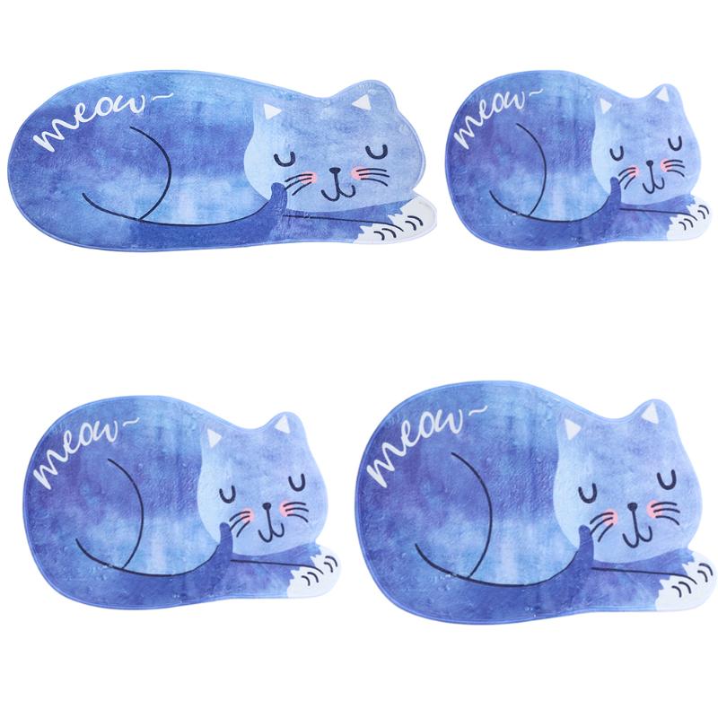 Alfombra de cocina lavable, productos de baño, alfombra, felpudo, tapete de baño, mesa de té, antideslizante esponjoso, Alfombra de gato durmiendo falsa
