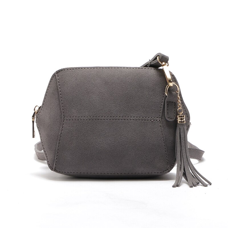 Vrouwen Schoudertassen Eenvoudige Frosted Kleuren Tassel Shell Shape Vrouwen Kleine Messenger Crossbody Tas Dames Rits Handtassen: Donkergrijs