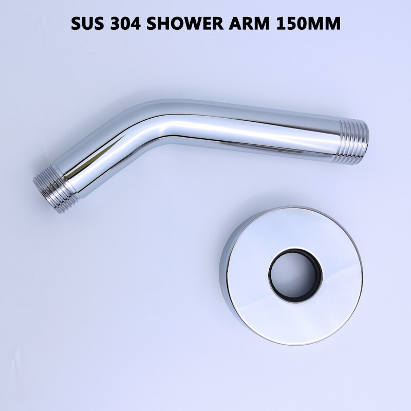 Overhead Top Shower Set ABS 3 Function 4 Inch Shower Solid Brass Cold Valve Shine Chrome Rainfall 1 Way Round Mixer Faucet: Shower Arm Only