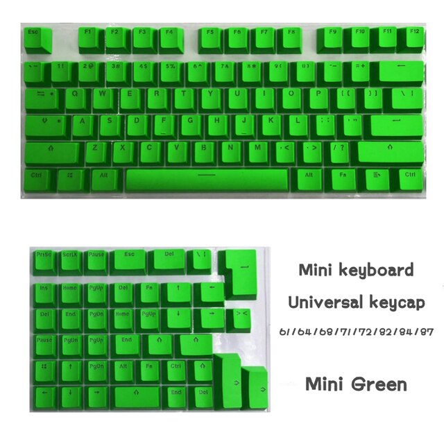 PBT Translucent Backlight Keycaps 118 Keys Mechanical Keyboard Key Cap Double Shot Key Cap For Mini keyboard Cherry MX: Green