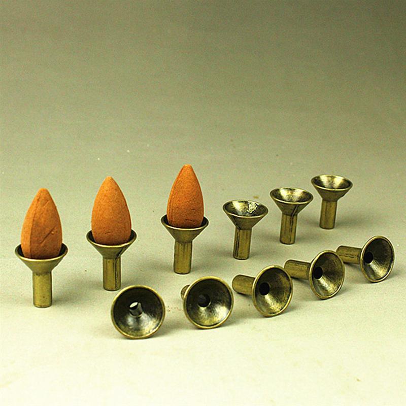 12pcs Metal Backflow Incense Cone Holders Aromatherapy Incense Burner Table Stands