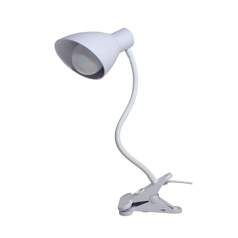 Moderne LED Tafellamp voor Slaapkamer, Bureau Lamp 3CCT Kleur Schakelbare, 7W 850LM Equivalent Buigbare Clip Leeslamp: Desk Lamp With Bulb / EU Plug