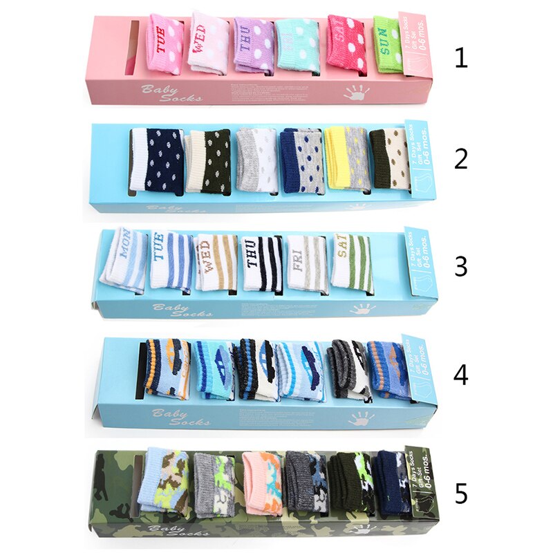 6 Pair Baby Socks for Boys Girls Infant Cotton Cartoon Floral Pattern Socks Warm Anti Slip Floor Socks