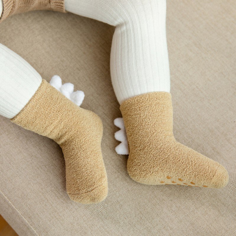 Anti-Slip Baby Sokken Herfst Winter Sokken Coral Fleece Zachte Warme Peuter Kinderen Meisjes Jongens Kleding Vloer Sokken Baby slippers