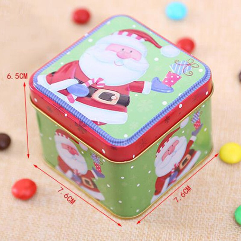 1pc julekasse pakke tin kasse bryllupsfest slik bagning cookies kiks kasse container til xmas holder