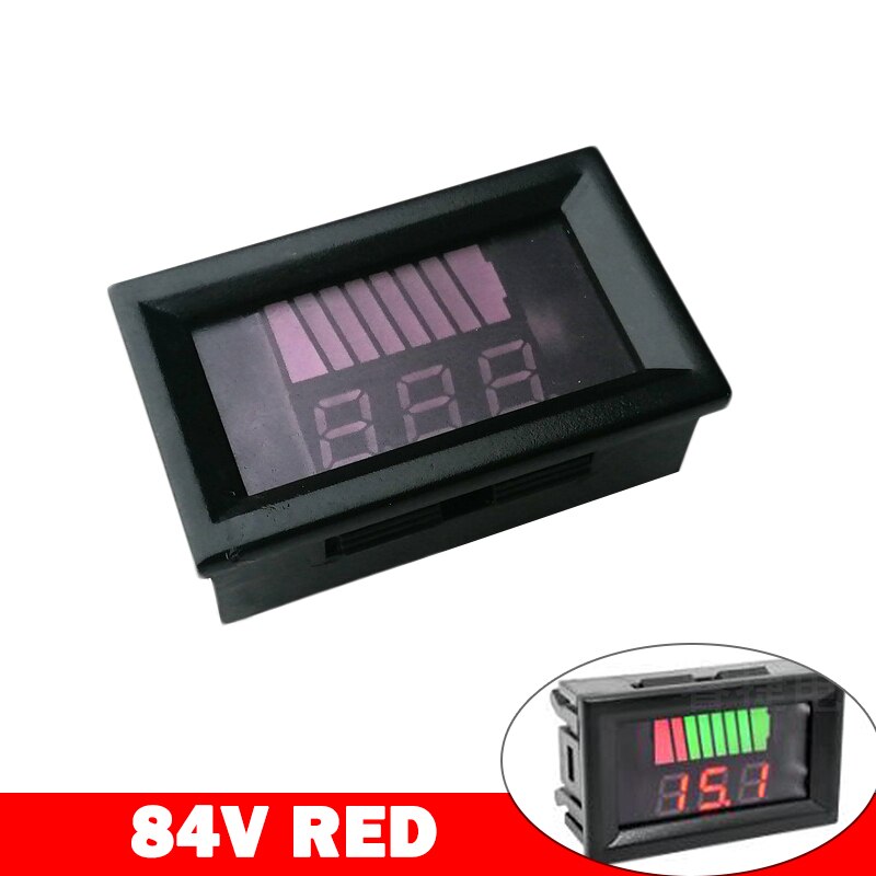 Dc 12v-84v blysyre digitalt batterikapacitetsindikator opladningstester voltmeter es us intock: 84v røde