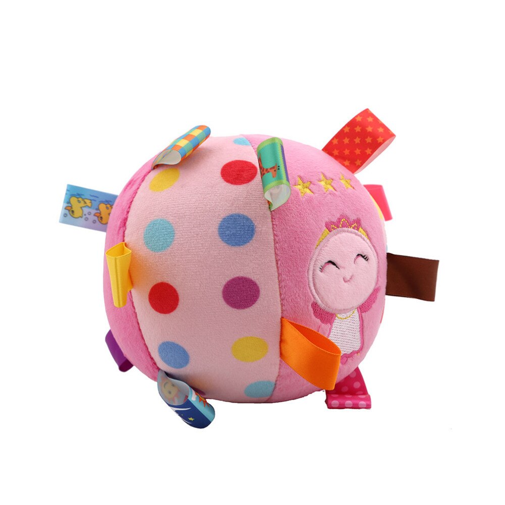 5 farben Baby freundlicher Ring Glocke Rassel Ball Baby Tuch Musik Sinn Lernen Spielzeug Ball Pädagogisches Plüsch Baumwolle Hand erfassen Ball