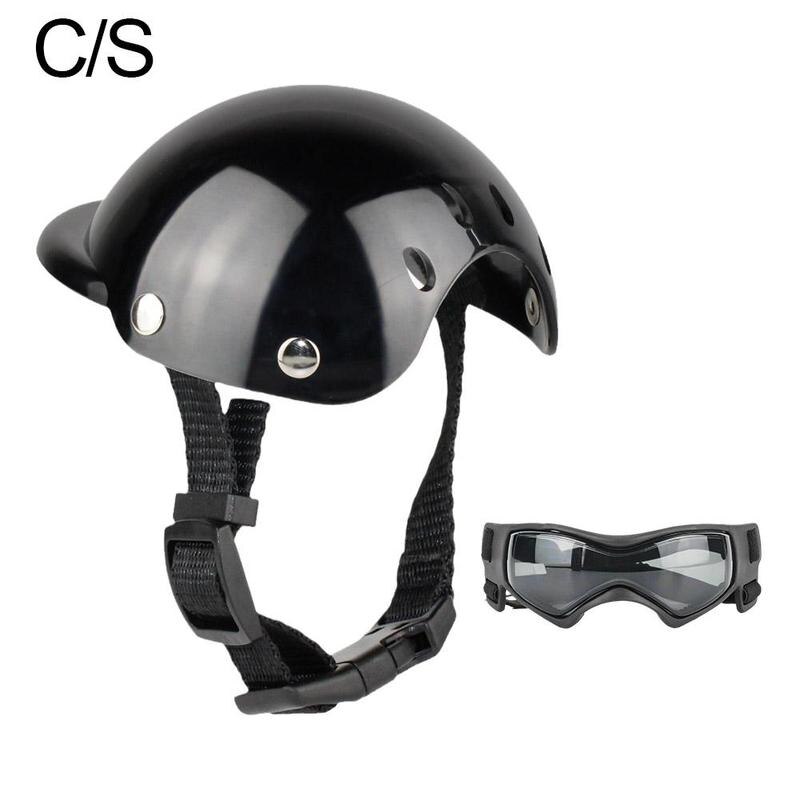 Conjunto de casco con gafas para mascotas, divertido gorro de motocicleta para perros pequeños y medianos, Bulldog Francés, accesorios de disfraces de verano: C