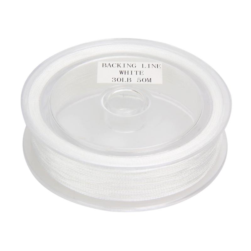 1pc of Fly Line White/Green/Red Color 50M Backing Line 30LB Braided Line Fly Backing Line 8 Weaves with Box Bass: White