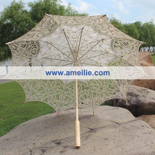 Beige Kant Parasol Bridal Paraplu,