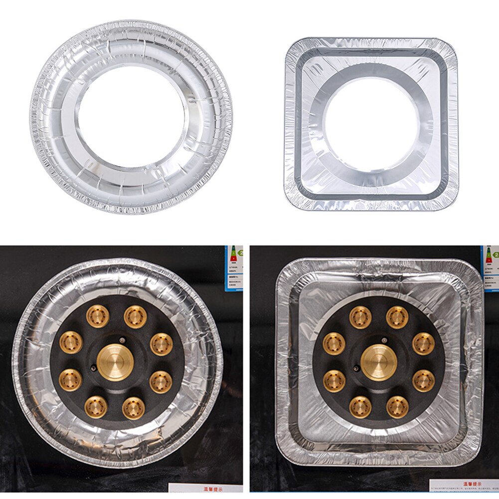 Lot de 20 housses de cuisinière jetables en aluminium résistant à l'huile et à la chaleur, pour four à gaz, tampon de nettoyage pour la cuisson