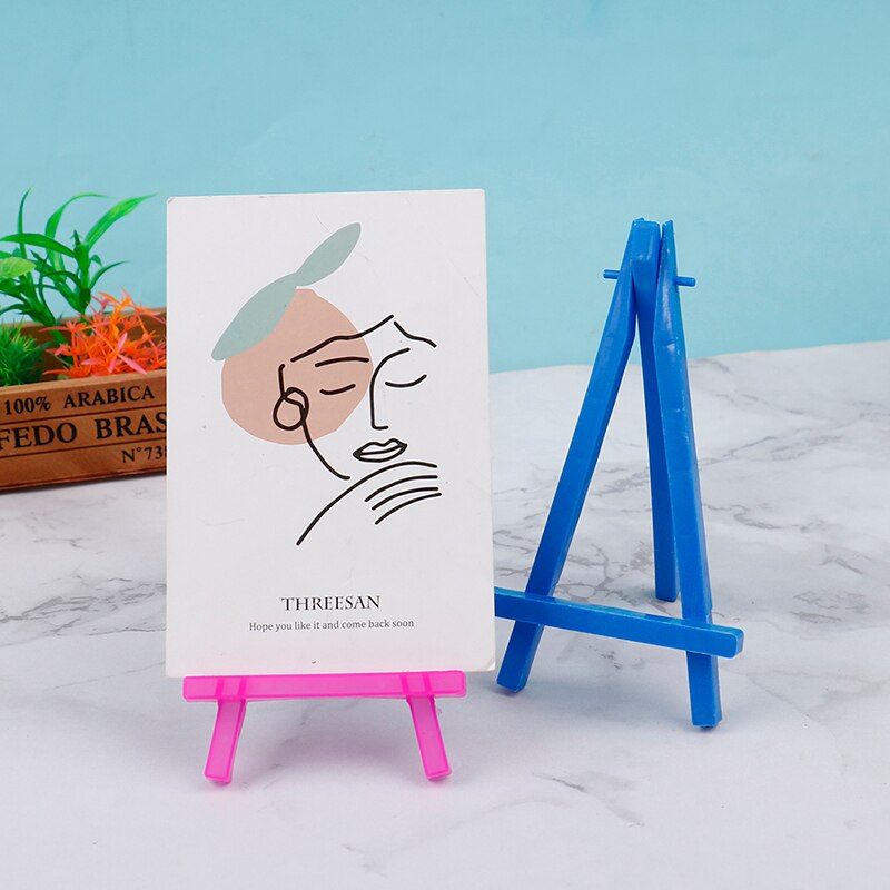 10pz treppiede per artista in legno pittura cavalletto treppiede in plastica colorata per foto pittura cartolina Schermo titolare cornice carina scrivania arredamento