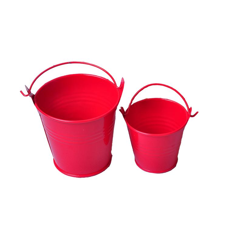 Mini cuve en fer blanc | Petits tonneaux décoratifs Anti-décongélation couleur vive Durable: Rouge