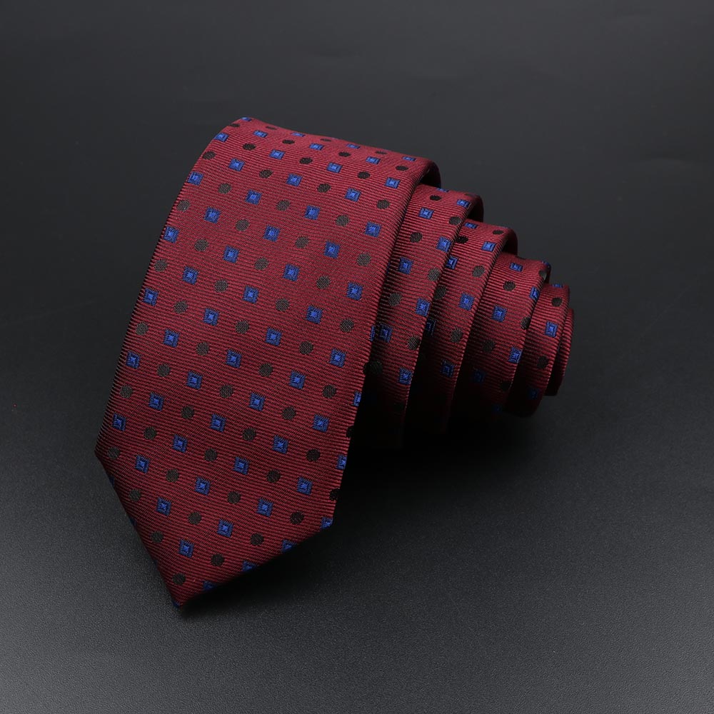 Klassische, schmale, gestreifte Krawatte für Herren, verrotten, marineblau, Jacquard-gewebt, solide Krawatte mit karierten Punkten, Alltagskleidung, Krawatte, Hochzeit, Party,: Orange