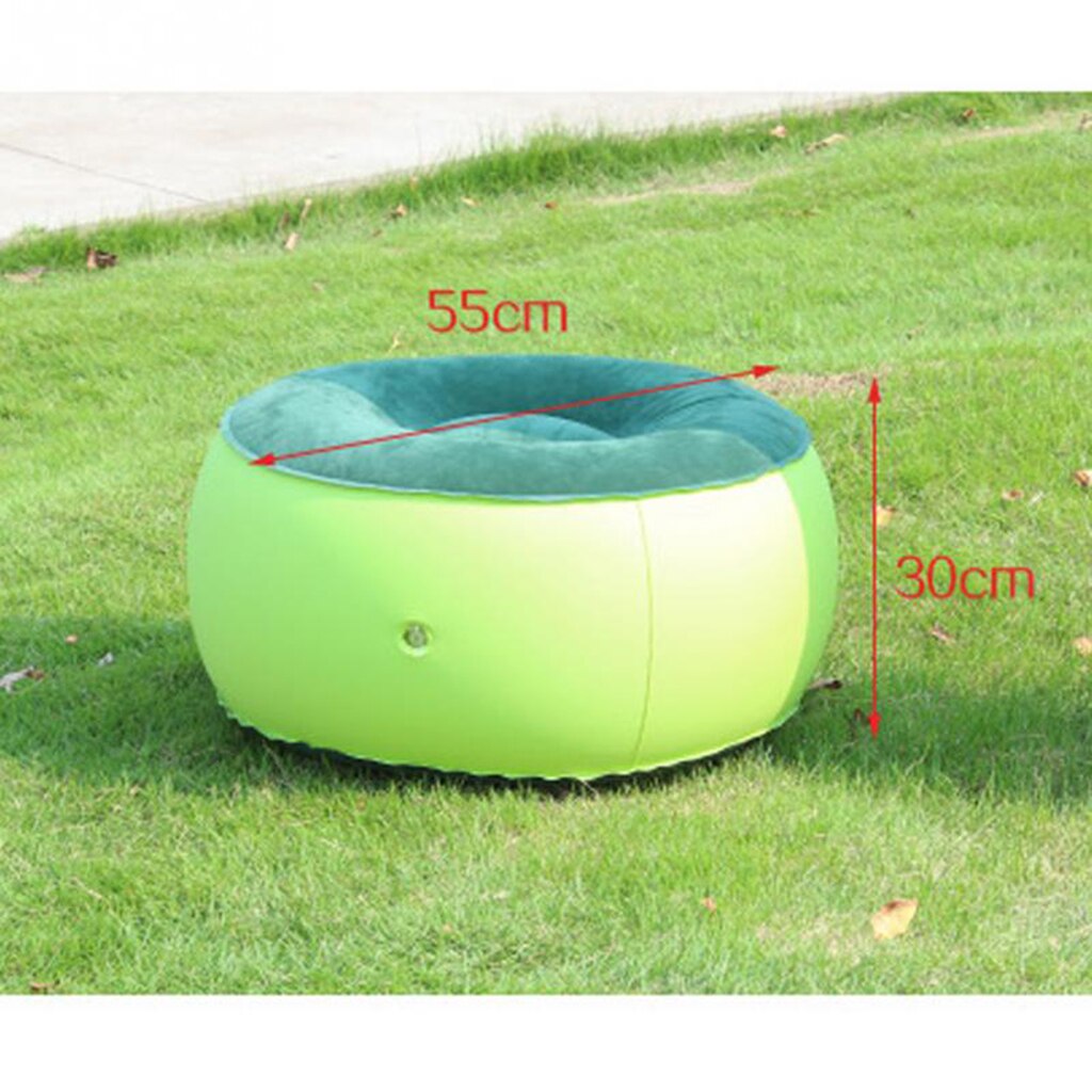 PVC Folding Inflatable Stool Round Ottoman Foot Rest 55x30cm for Adult Kids Home Outdoor Camping Hiking Picnic BBQ