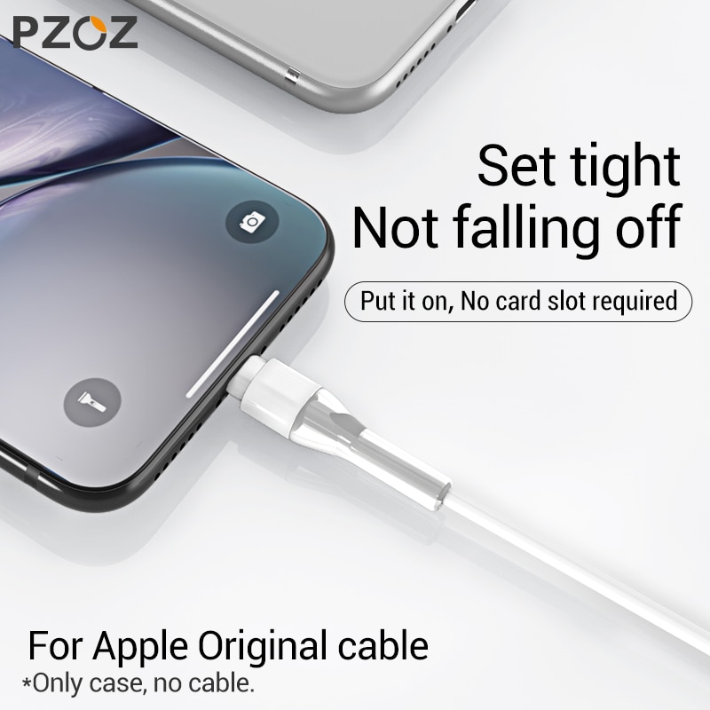 PZOZ 2Pcs Protector de Cable para iPad iPhone cargador USB typeC cable Original para iPhone 11 8 7 6 6s plus 5 Cable protección envolvente