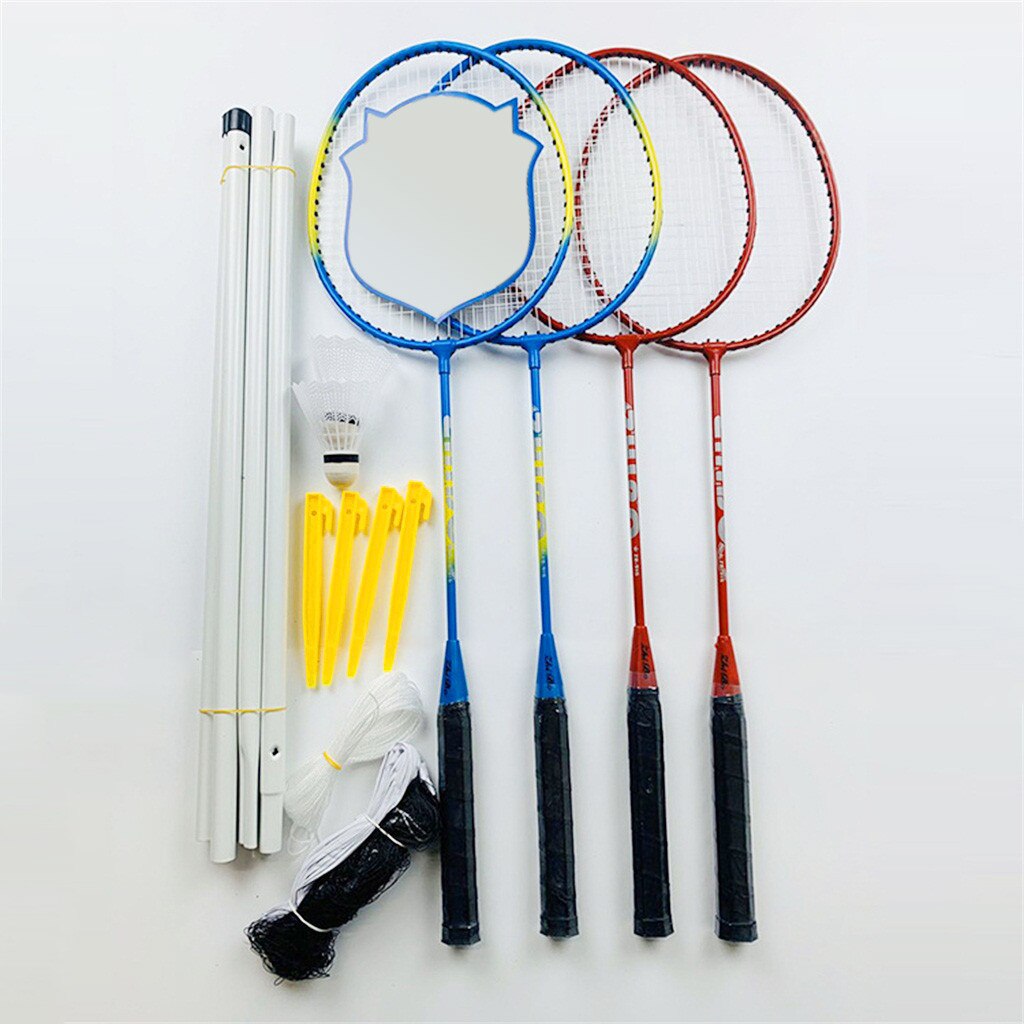 2pcs Badminton Rackets Set Badminton Set, Portable Outdoor Badminton Combination Set Badminton Net System #4: Default Title
