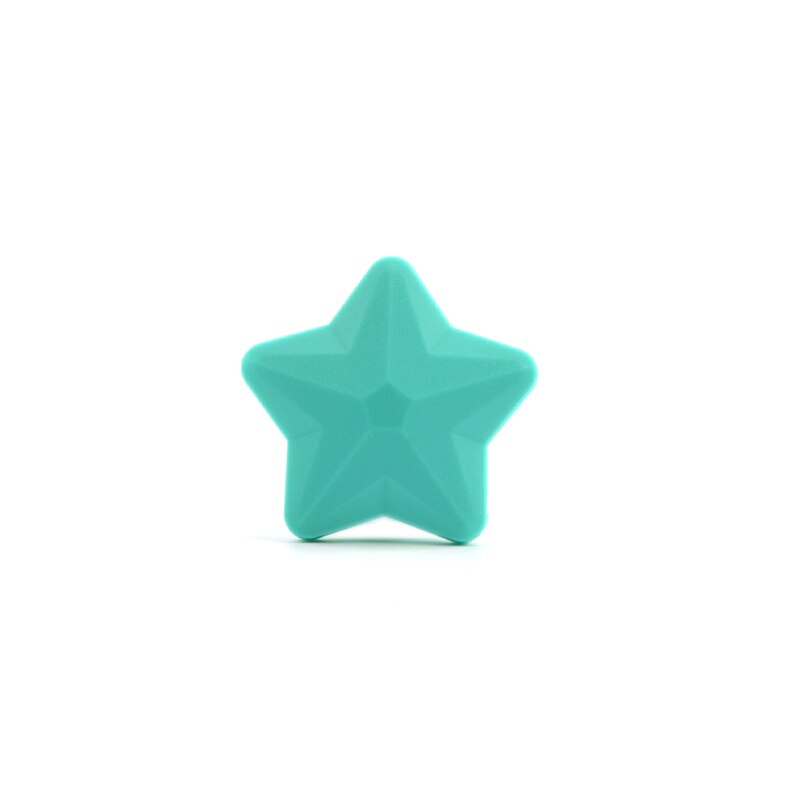 LOFCA 5pcs Star Silicone Beads Soft teether Star Shape BPAFREE Baby Diy Jewelry Bracelet Necklace and Pendant Making Oral Care: turquoise