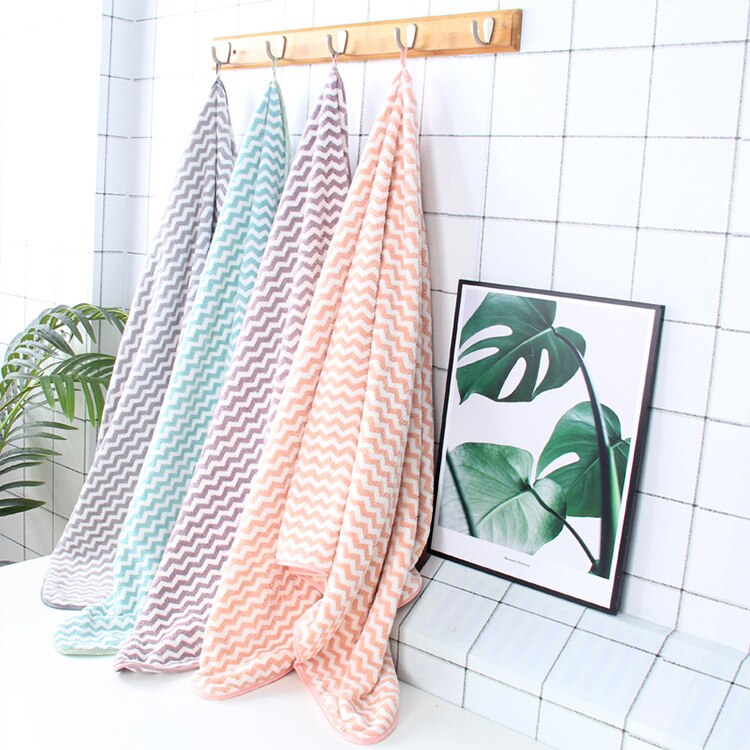 2pcs/set Bath Towel Set Coral Fleece Large Thick Bath Towel Bathroom Hand Face Shower Towels Home for Adults Kids Wave