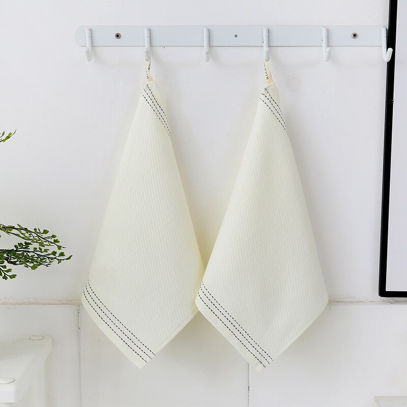 Square Towel Pure Cotton Geometric Printed Thicken Soft Towels Good Water Absorption Plain Dyed Home Bathroom Toalla Cuadrada: Color 2