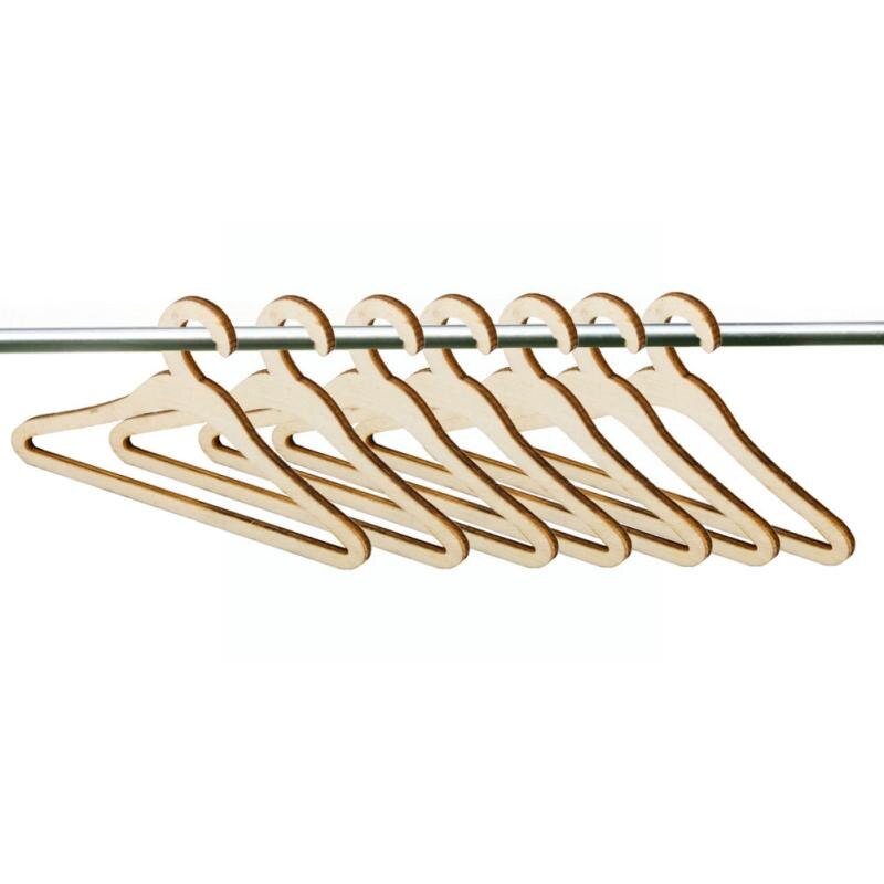5pcs/lot Wooden Clothes Coat Hangers 1/6 12cm Dress Clothes Organizer Storage Hangers Tool Baby House Q7t4