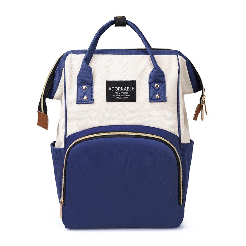 Rugzak Mode Koreaanse Stijl Luiertas Multifunctionele Grote Capaciteit Tas Mother 'S Bag Zuigfles: Blue M