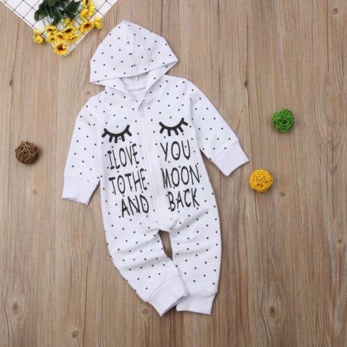 UNS Lager Neugeborenen Baby Junge Mädchen Baumwolle Mit Kapuze Romper Overall Warme Kleidung Outfit