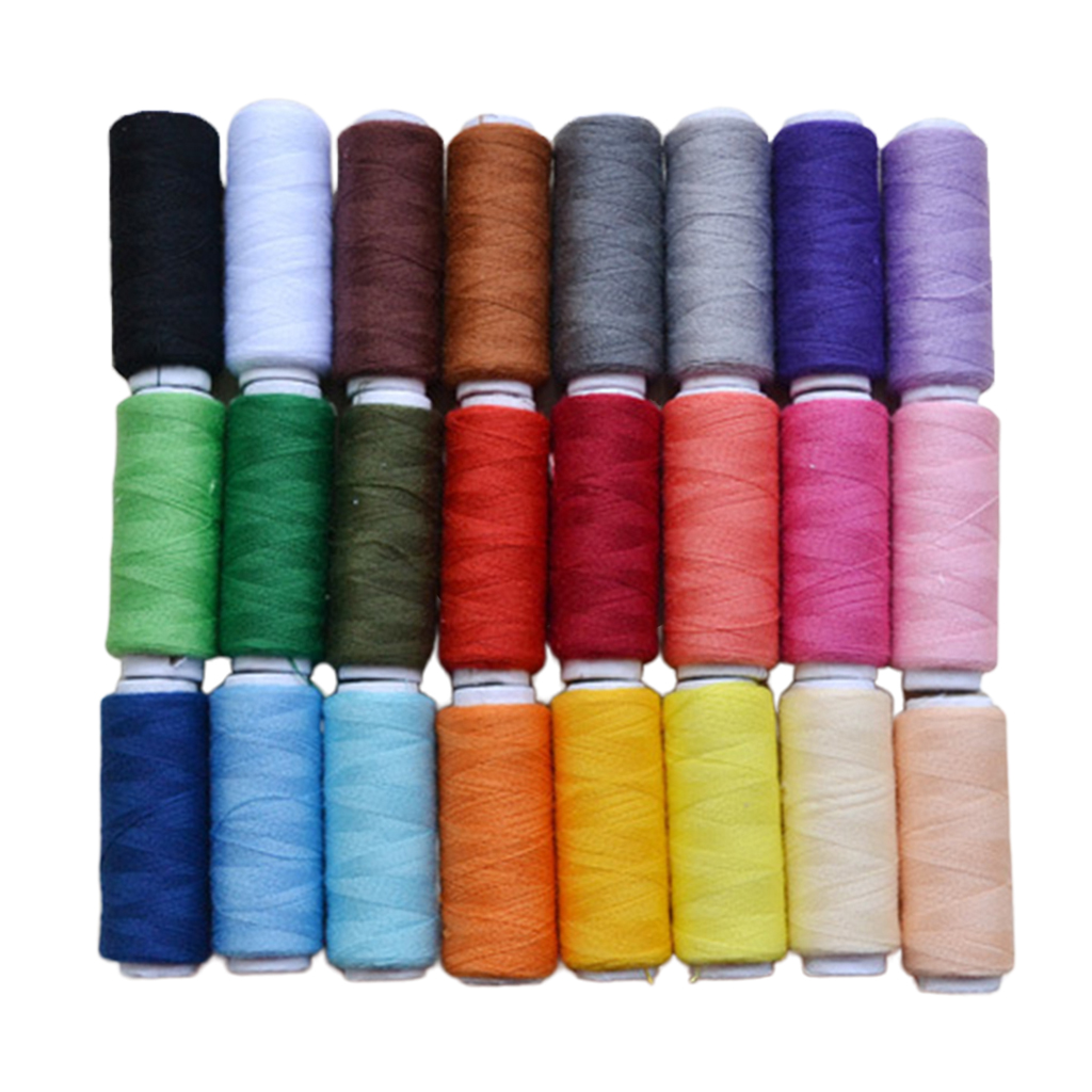 24pcs Sewing Thread 24 Colors Sewing Industrial Machine and Hand Stitching Polyester Sewing Thread