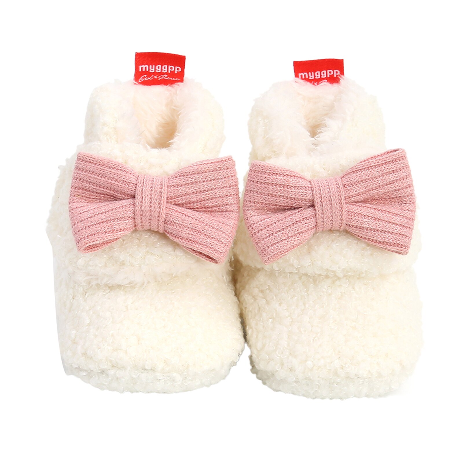 Zapatos planos para bebé de 0 a 18M, con lazo decorativo, Color sólido, suela suave y cálida