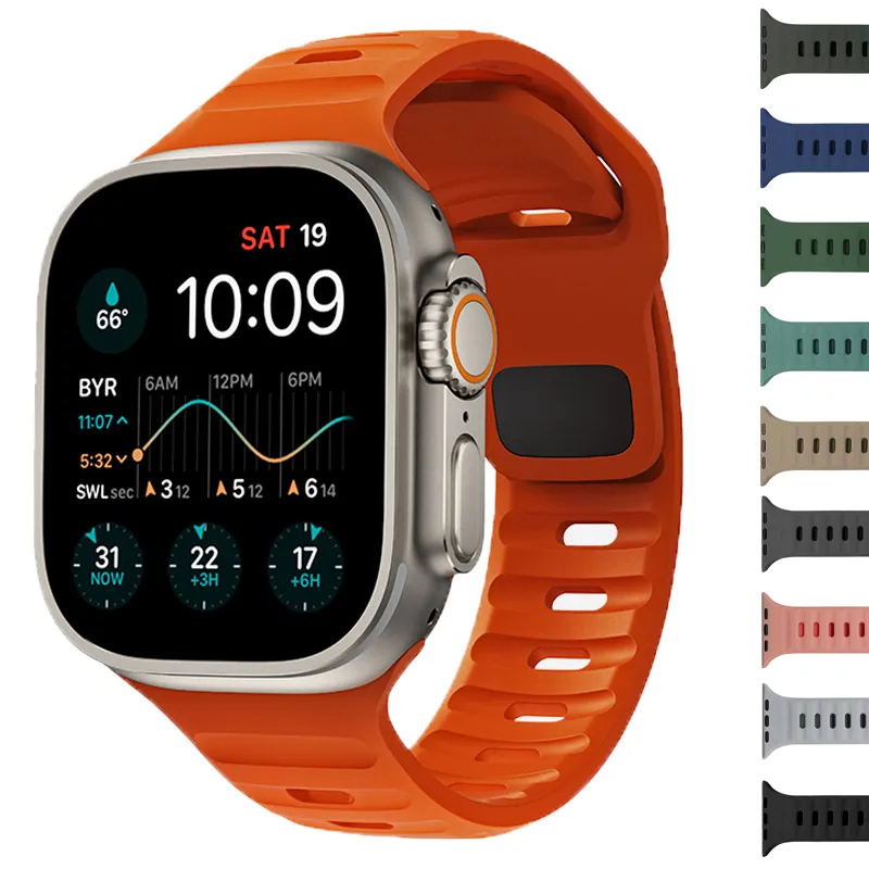 Remmer til apple watch ultra 1 2 49mm 9 8 7 41mm 45mm silikonbeltearmbånd til iwatch series 9 8 7 6 5 se 44mm 40mm 42mm 38mm