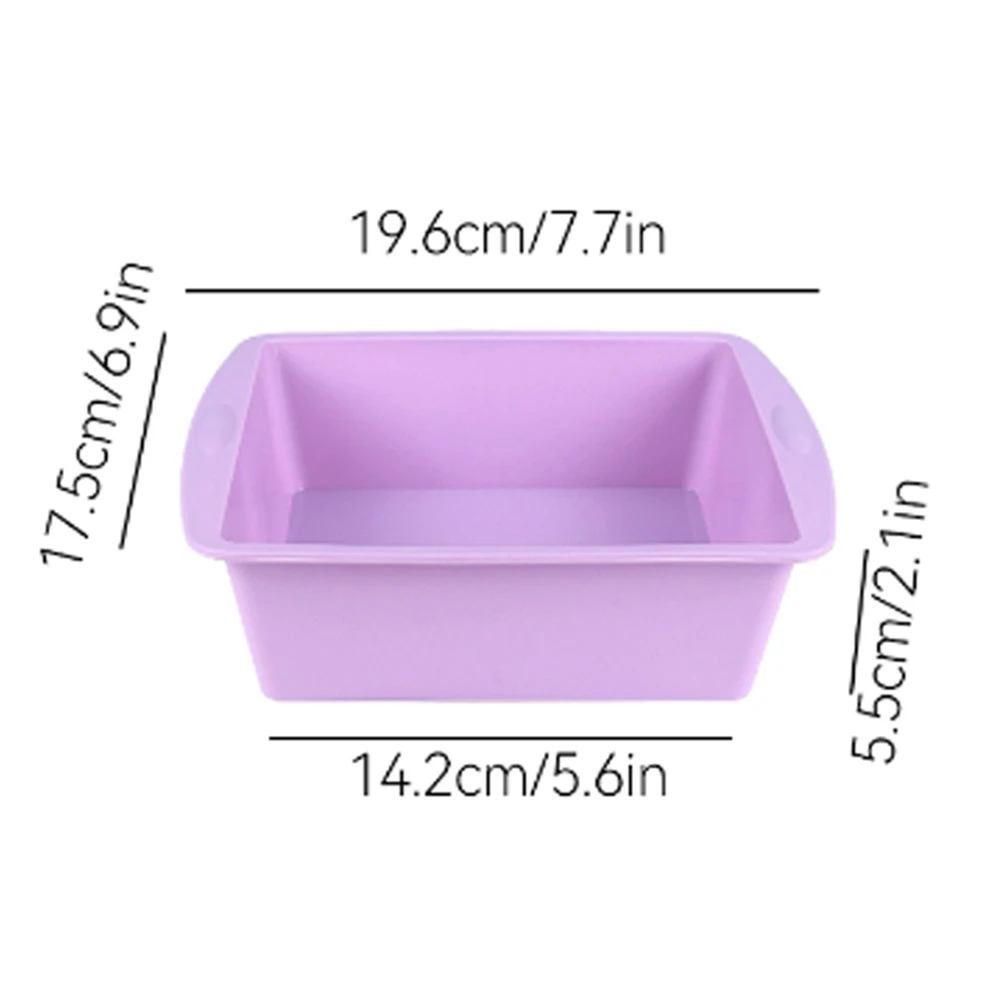 1/4Pcs Silicone Square Cake Plate Non-Stick Brownie Pot with Anti-Slip Handle Oven and Air Fryer Safe Perfect for Baking Cakes