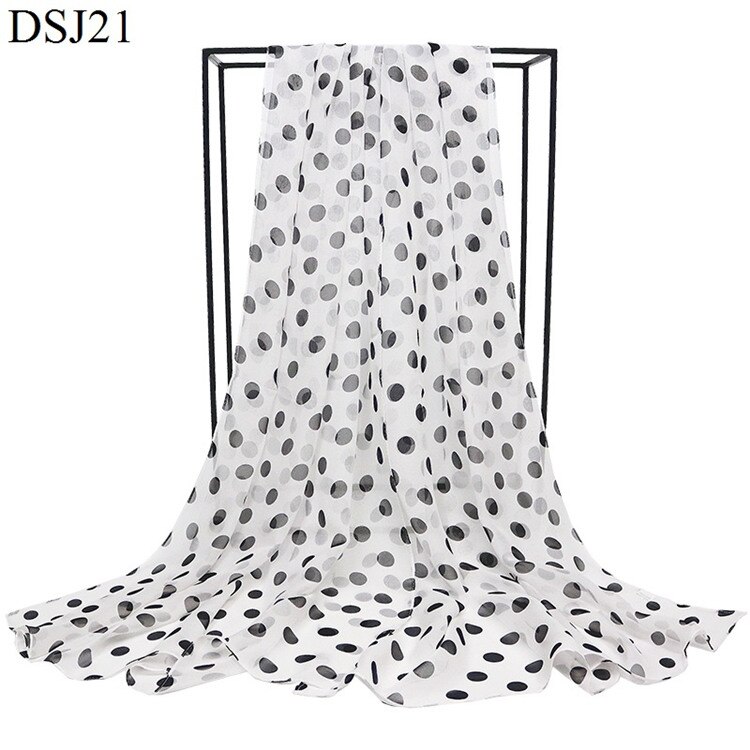 Speelk Brand Polka Dot Georgette Silk Scarf Women Dots Scarves And Wraps Female Long Outdoor Shawls: 4