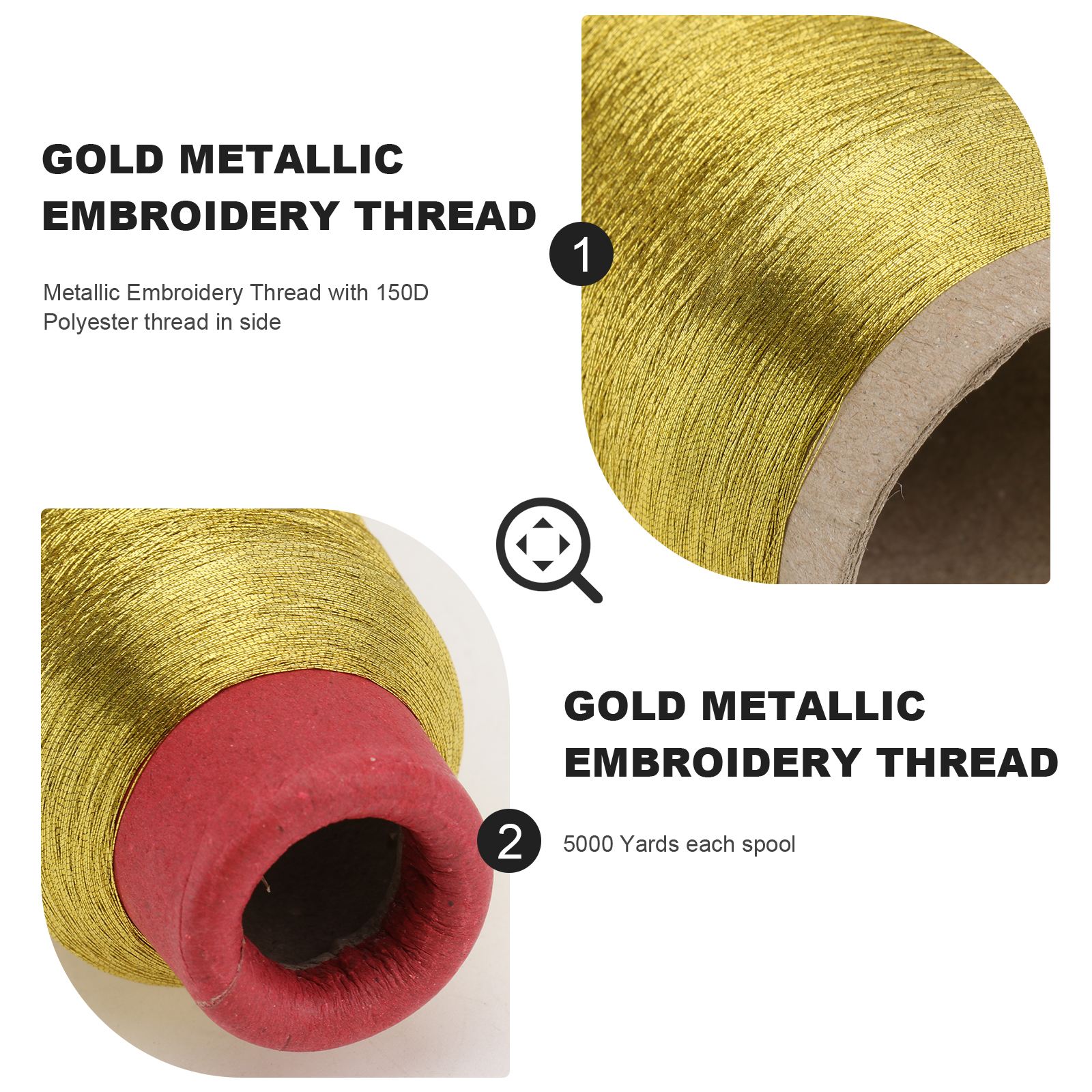 1 Roll Metallic Polyester Thread Machine Embroidery Thread 5000 Yards Spool 3500M DIY Appreal Sewing Threads