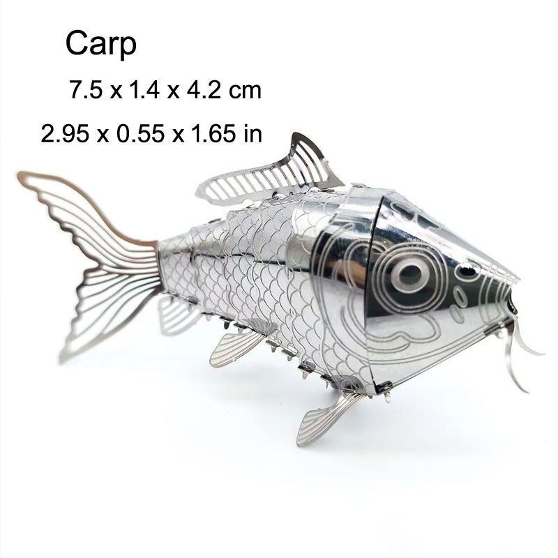 3d metal puzzles diy handmade animal insect ladybug carp butterfly assembly model puzzle toy for adults: White