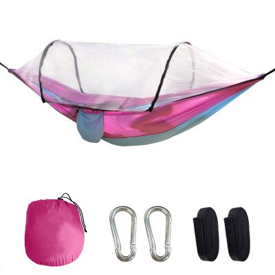 Hamac avec moustiquaire, lit-balançoire, tente d&#39;extérieur, pour le Camping, le tourisme: Rose