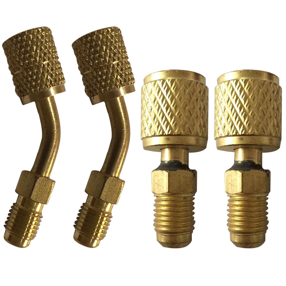 4Pcs R22 R410A Air Conditioner Refrigeration Converting Adapter Hose Set Kits Joint Quick Remover Installer Quick Connector A35