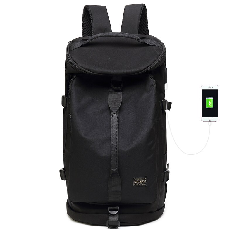 Saco de viagem masculino de grande capacidade de treinamento esportivo ginásio saco multi-purpose mochila mochila de viagem computador portátil mochila femal: black