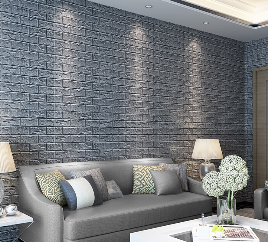 15/30pcs 3D Brick Wall Sticker Self-Adhesive DIY Waterproof Foam Wallpaper For Room Kitchen Roof Ceiling Background Wall Decals