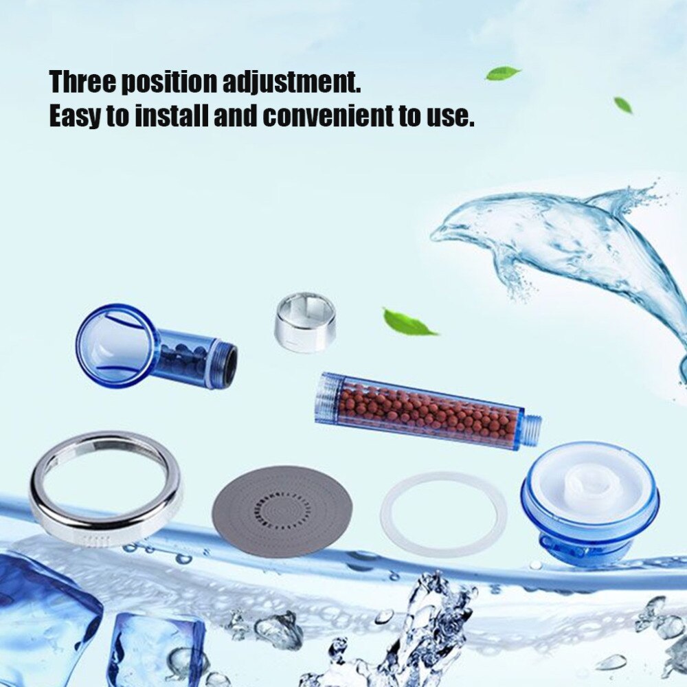 Healthy Negative Ion SPA Filtered Adjustable Shower Head with Shower Hose Three Shower Mode Negative Lon SPA ShowerHead