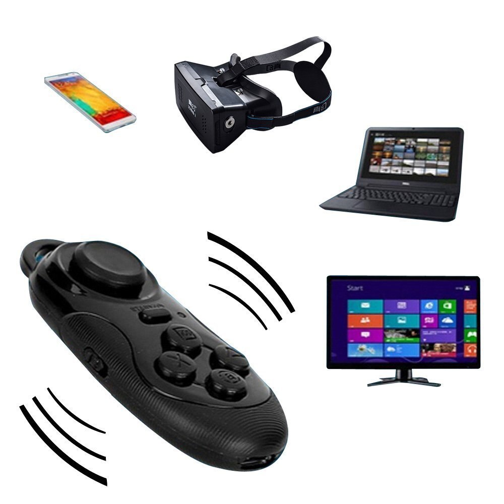 Moveski 001 bluetooth gamepads spilcontroller joystick selfie fjernbetjening udløser trådløs mus til ios android smartphone tv box