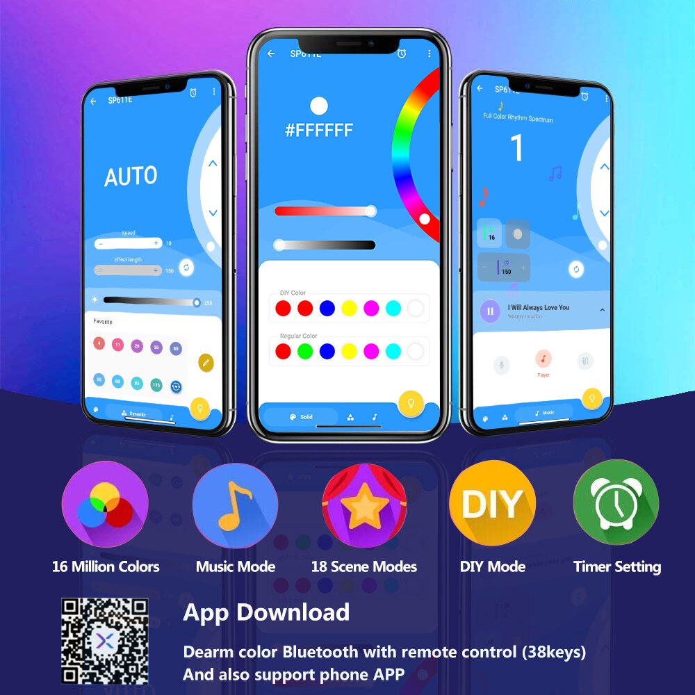 WS2812B Led Strip Verlichting Rgbic Bluetooth 1M-30M Usb Individueel Adresseerbare Smart Flexibele Tape Diode Voor Tv computer Backlight