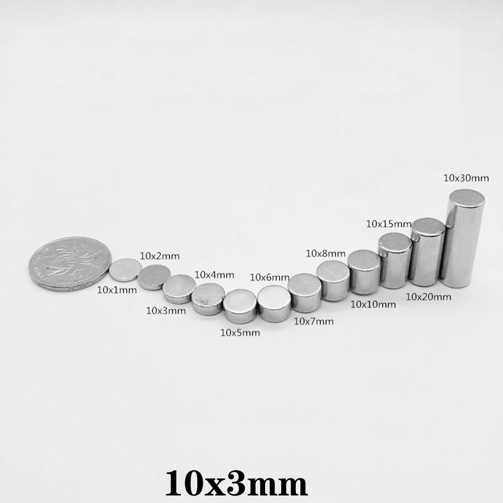 10 ~ 500 stuks permanente ndfeb sterke krachtige magneten 10 x 3 mm n35 ronde magneten 10 x 3mm neodymium magneet dia 10*3 mm cirkelvormig 10