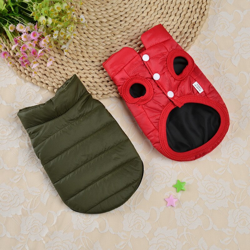 Warme Winter Hunde Mantel Haustier kleidung Baumwolle gefütterte Jacke ärmellos Mantel Weihnachten Welpen gepolstert Jacke Weste Hunde Verdicken Hoodies