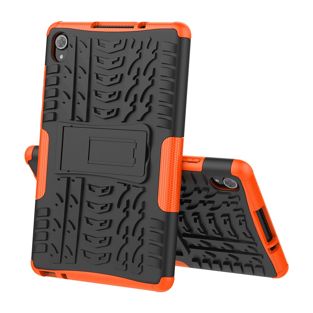 Shockproof Case Voor Lenovo Tab M8 Hd Fhd TB-8505X TB-8505F TB-8705F TB-8705N 8 Inch Tablet Pc Armor Cover Met Achter kicstand: Oranje