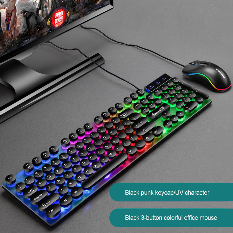 Keyboard and mouse wired combo set USB wired keyboard and mouse chicken gaming keyboard 3C036